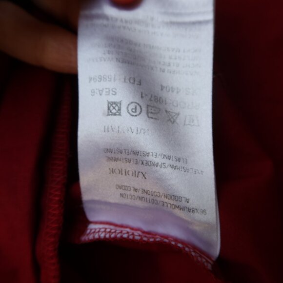 Hugo Boss button front long sleeve red blouse size 34 cotton blend womens - Picture 13 of 14